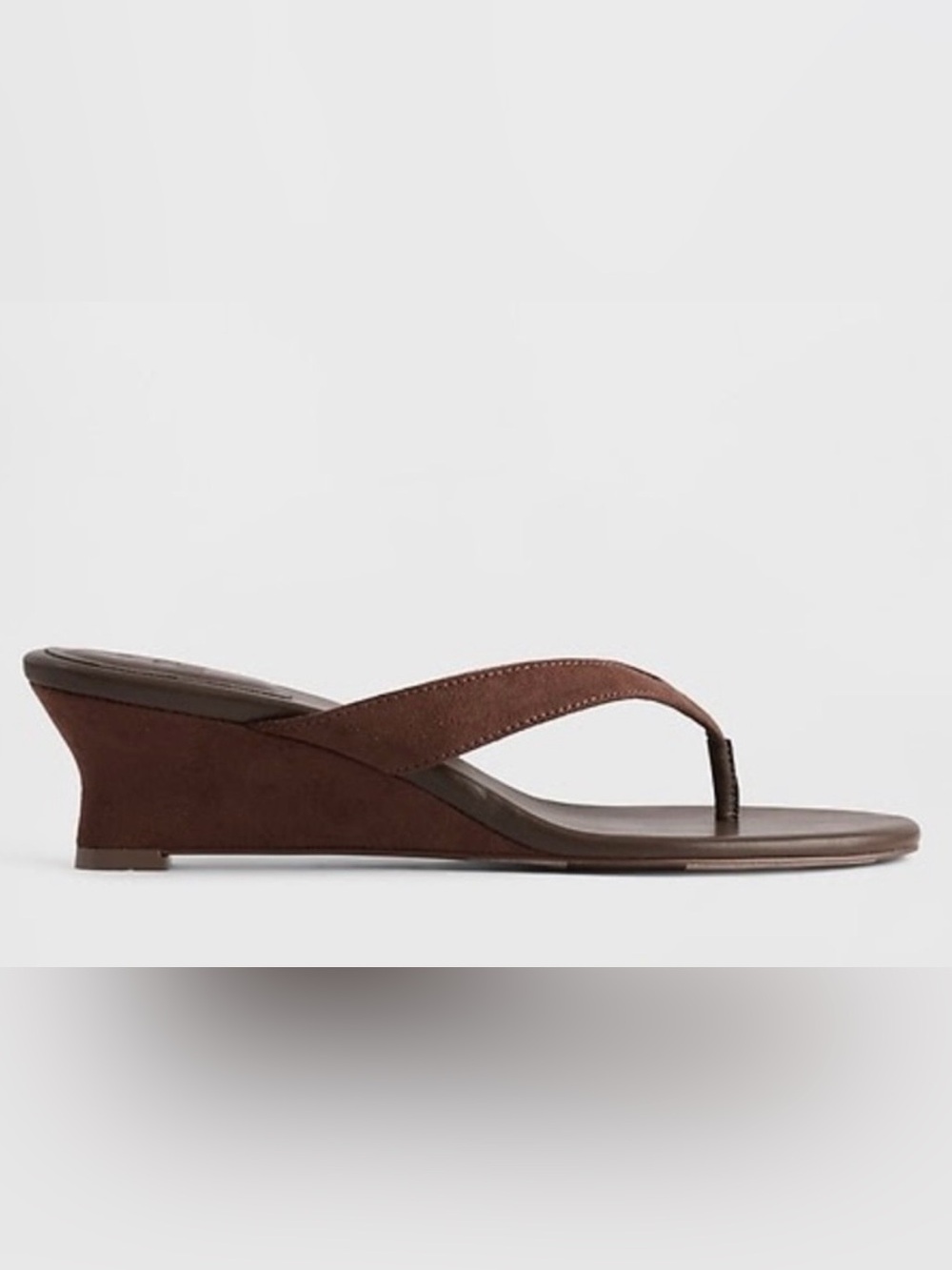 Gap wedge sandal, chocolate vegan suede, 9